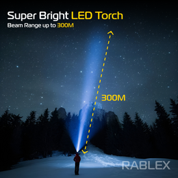 12000 LM OLED Extrem Hell Taschenlampe with Powerbank, Superhelle Torch - RB718