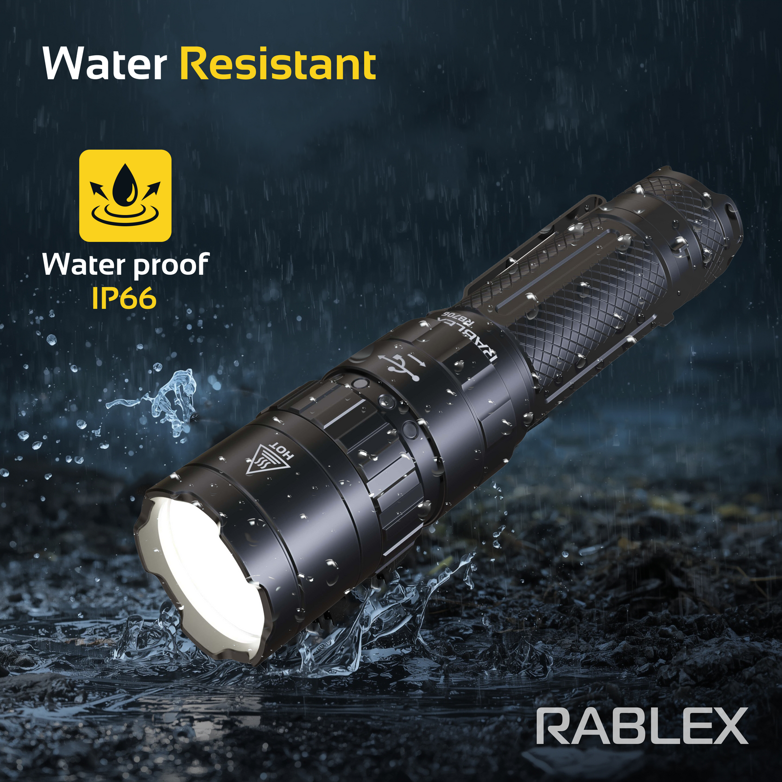 RABLEX 2000 Lumen 5000 mAh Wiederaufladbar, Superhelle LED Taschenlampe - RB706