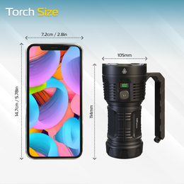 12000 LM OLED Extrem Hell Taschenlampe with Powerbank, Superhelle Torch - RB718