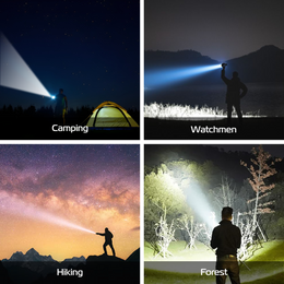 12000 LM OLED Extrem Hell Taschenlampe with Powerbank, Superhelle Torch - RB718