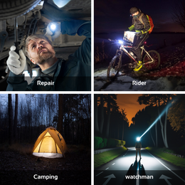 2 in 1 Akku LED Taschenlampe Stirnlampe Aufladbar Rablex Mini-Größe Wasserdicht - RB 700