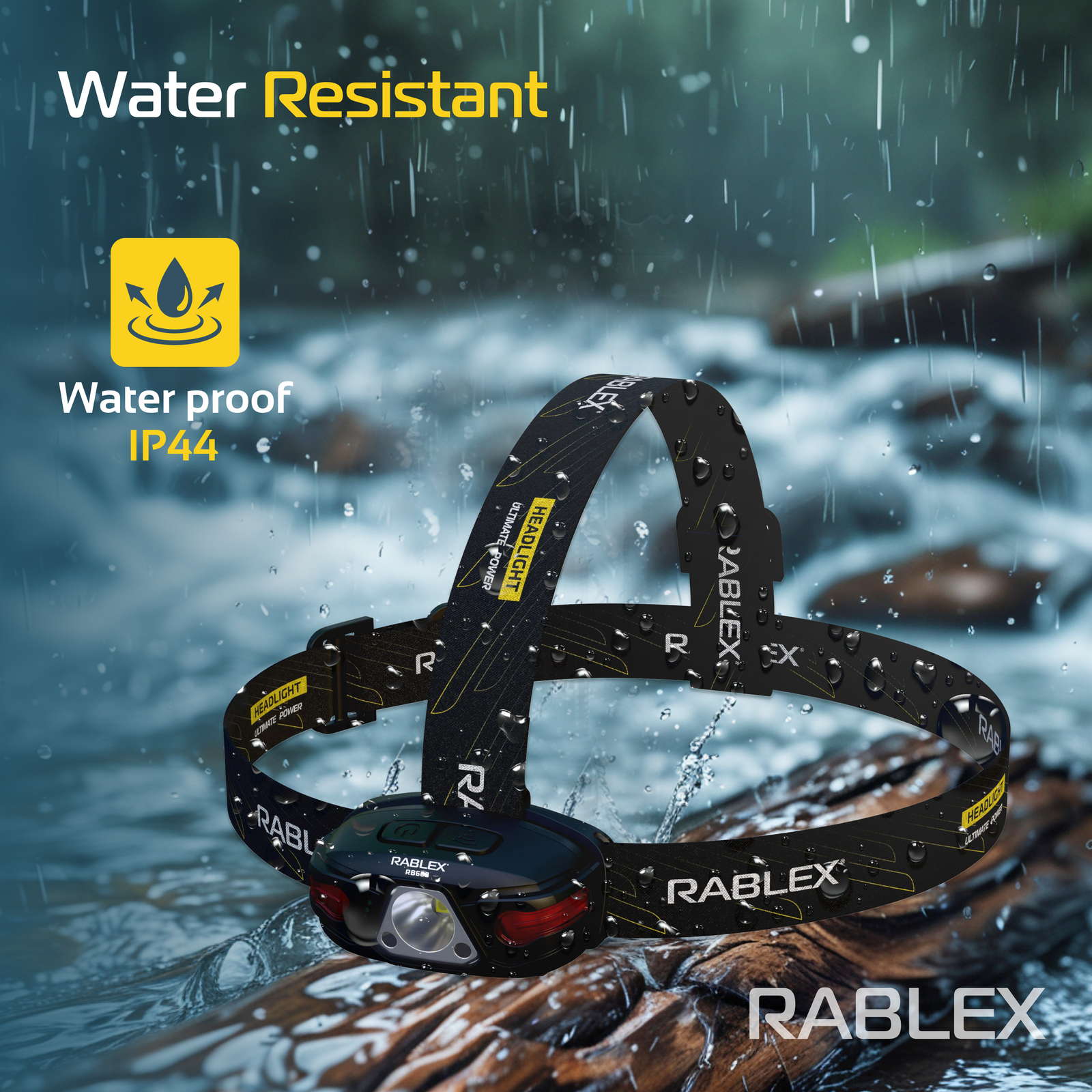 RABLEX LED Stirnlampe mit Bewegungssensor, Wiederaufladbare Rotlicht kopflampe - RB663