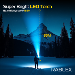 LED Taschenlampe Wiederaufladbar RABLEX 4000Lm Superhelle Wasserfest 6 Modi - RB707