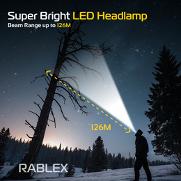 LED Stirnlampe 1200Lumen Rablex 6 Lichtmodus Wiederaufladbar Kopflampe - RB 653