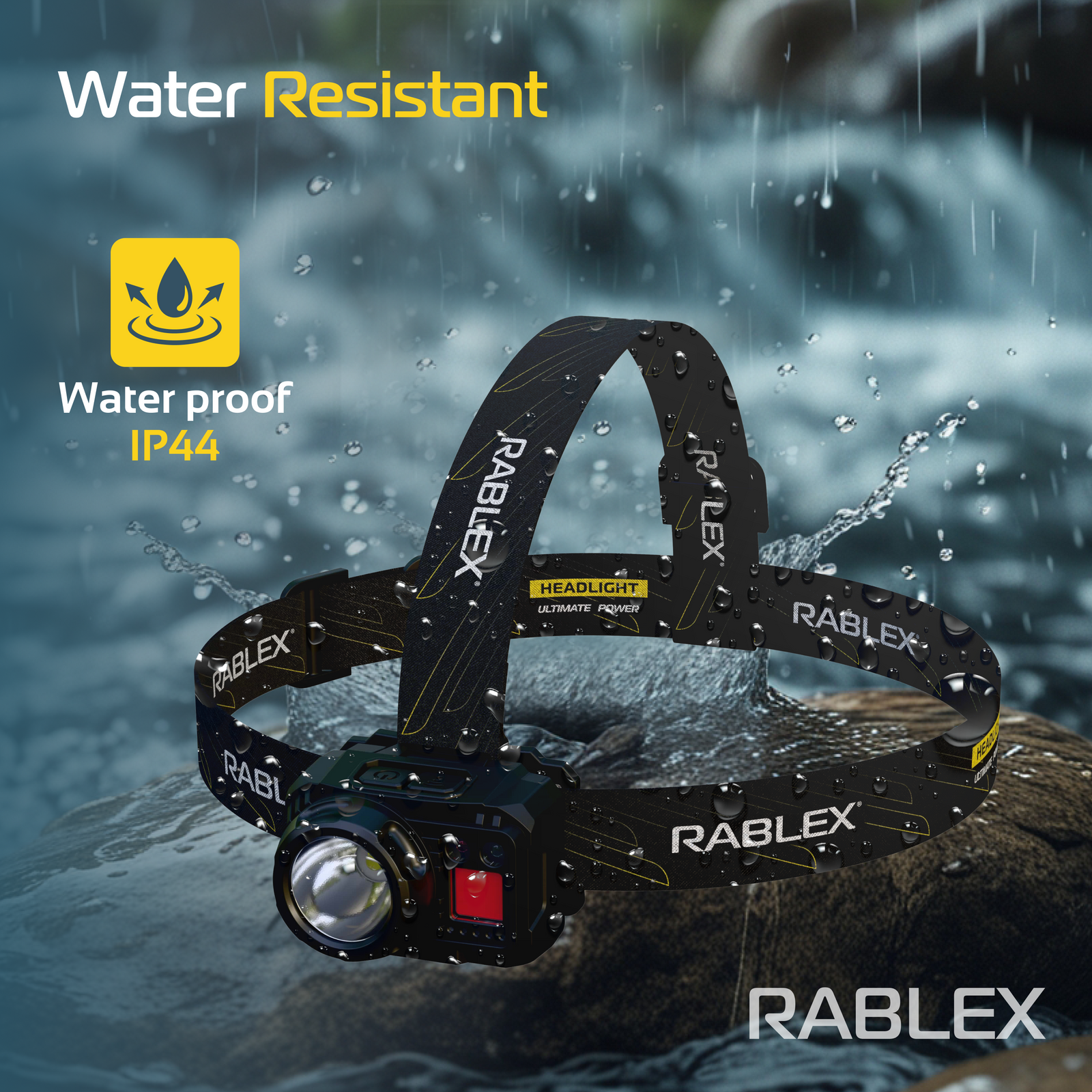 RABLEX LED Stirnlampe, 1200mAh Battery, 7 Modes, 500 Lumen wiederaufladbar - RB659