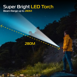 RABLEX 3000 Lumens Torch -LED Flashlight Rechargeable, Ultra Bright 5 Mode - RB716
