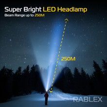 2x LED Stirnlampe Bewegungssensor 3 Farben Rot Gelb Weiß Wiederaufladbar 5Modi