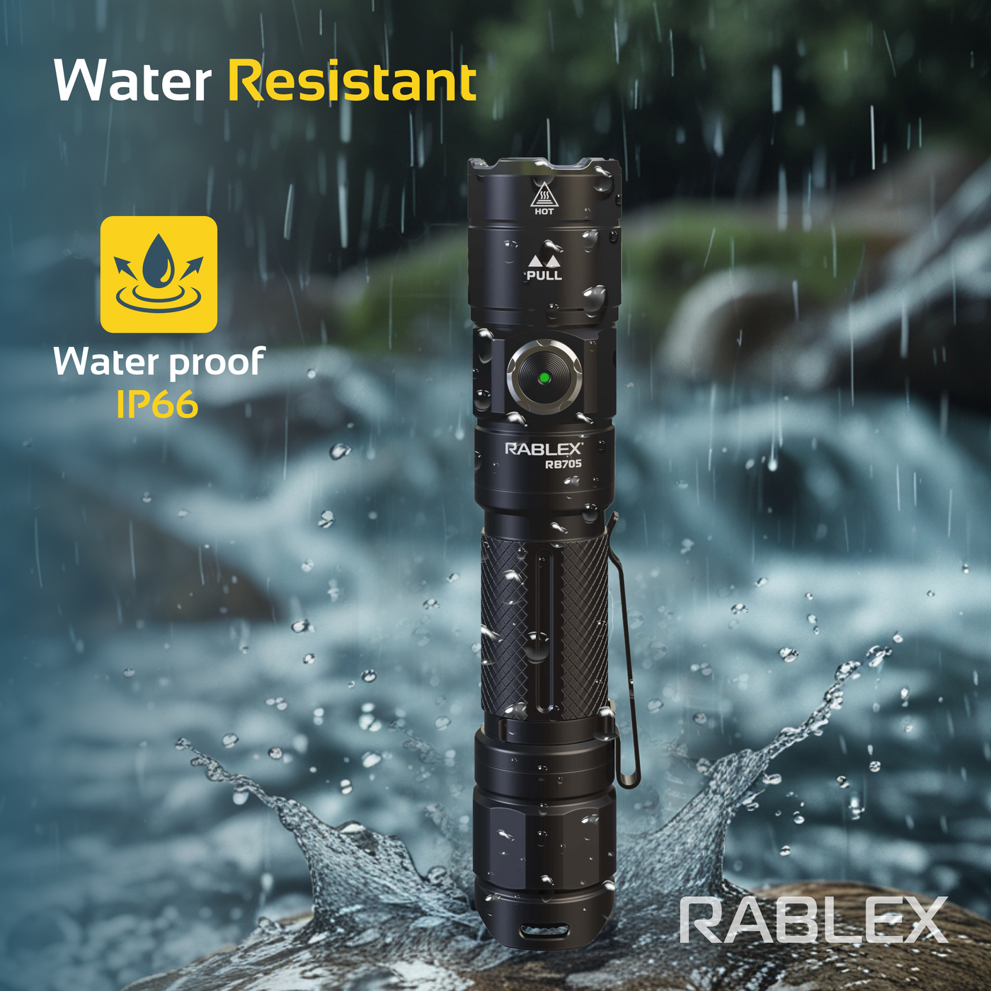 RABLEX LED Taschenlampe 4000 Lumen – 5 Modi Torch Flashlight,t  Wasserdicht - RB705