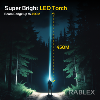 RABLEX LED Taschenlampe – Aluminium Torch Flashlight, Wiederaufladbar 1500 LM - RB 709
