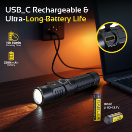 2 in 1 Akku LED Taschenlampe Stirnlampe Aufladbar Rablex Superhelle Wasserdicht - RB704