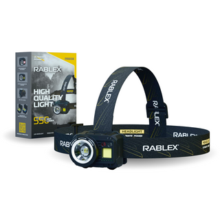 Stirnlampe Wiederaufladbar 550 LUMEN Kopflampe Bewegungssensor 7-Modi Rotlicht RABLEX RABLEX (50) - RB568