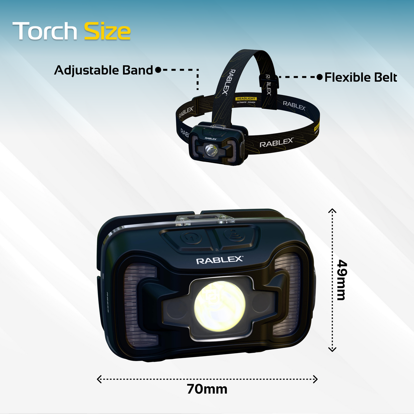 LED Stirnlampe Wiederaufladbar RABLEX Kopflampe Rotlicht Sensor 5Modi Leicht - RB 655