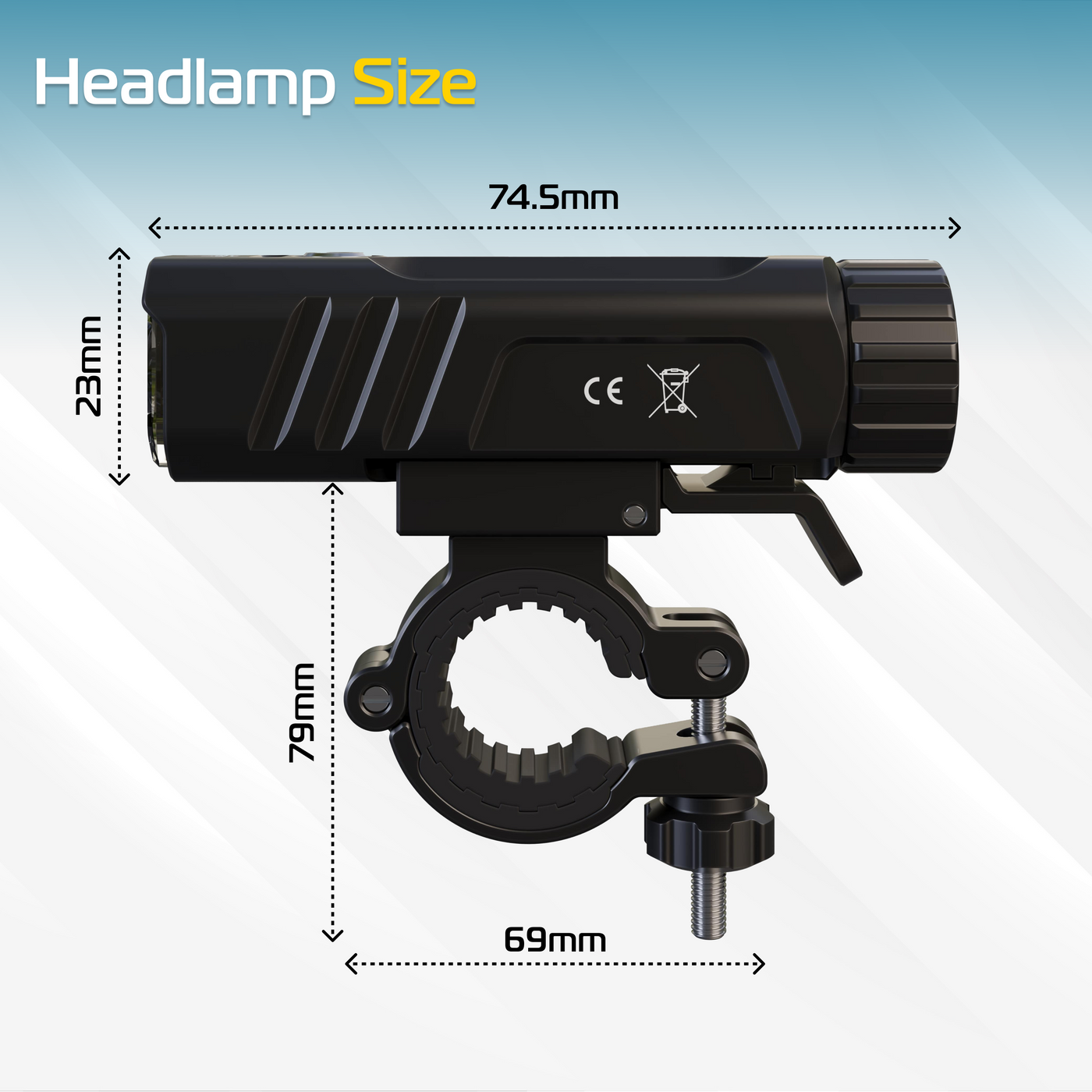 LED Fahrradlicht Lampe RABLEX – 2000 Lumen 5000mAh SuperHelle Wiederaufladbare - RB713