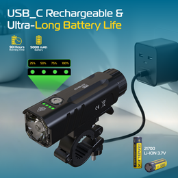 LED Fahrradlicht ampe RABLEX – 2000 Lumen 5000mAh SuperHelle Wiederaufladbare - RB713