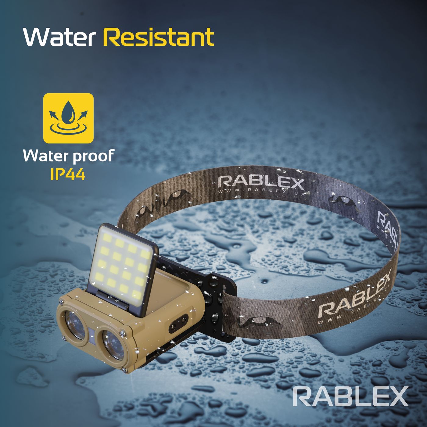 Dual Lens LED Headlamp, Sensor White & Red Light, 6 Modes Rechargeable 900 Lumen