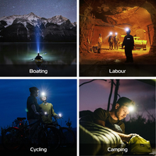 Dual Lens LED Headlamp, Sensor White & Red Light, 6 Modes Rechargeable 900 Lumen