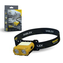 RABLEX RB950 LED Stirnlampe 900 Lumen, USB-C, Sensor, Weiß/Gelb/Rot, 1500mAh