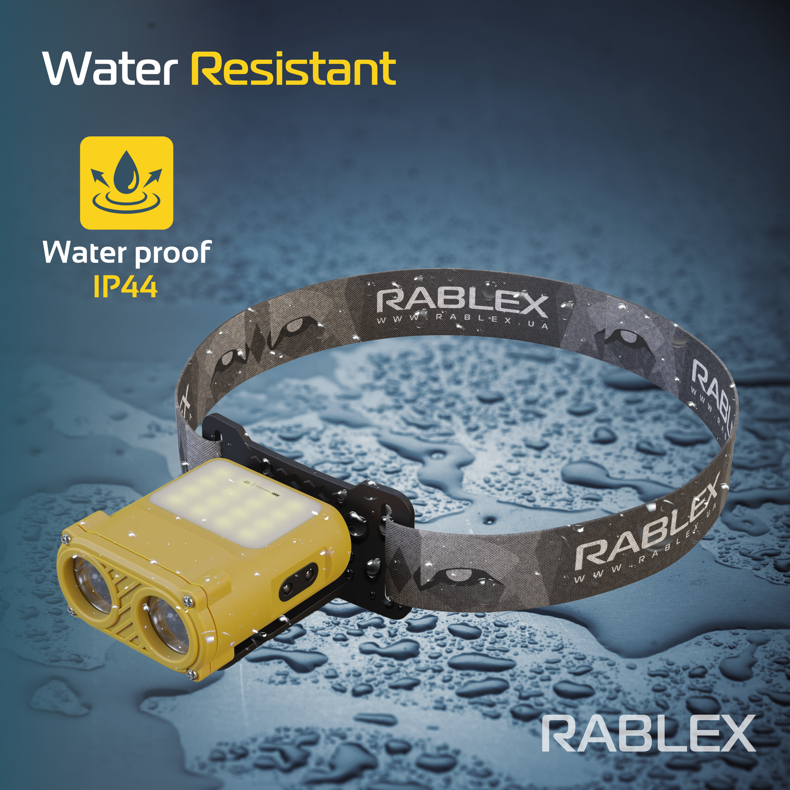 RABLEX RB950 LED Stirnlampe 900 Lumen, USB-C, Sensor, Weiß/Gelb/Rot, 1500mAh