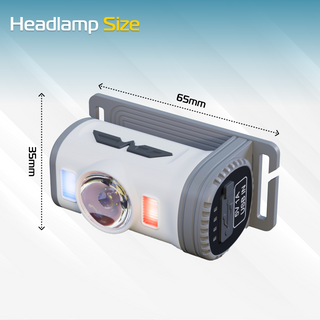 8 Modi LED Stirnlampe Blau Rot Weiß Wasserdicht Wiederaufladbar Leicht Lampe