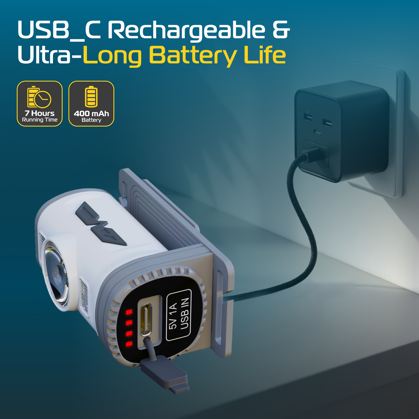 8 Modi LED Stirnlampe Blau Rot Weiß Wasserdicht Wiederaufladbar Leicht Lampe