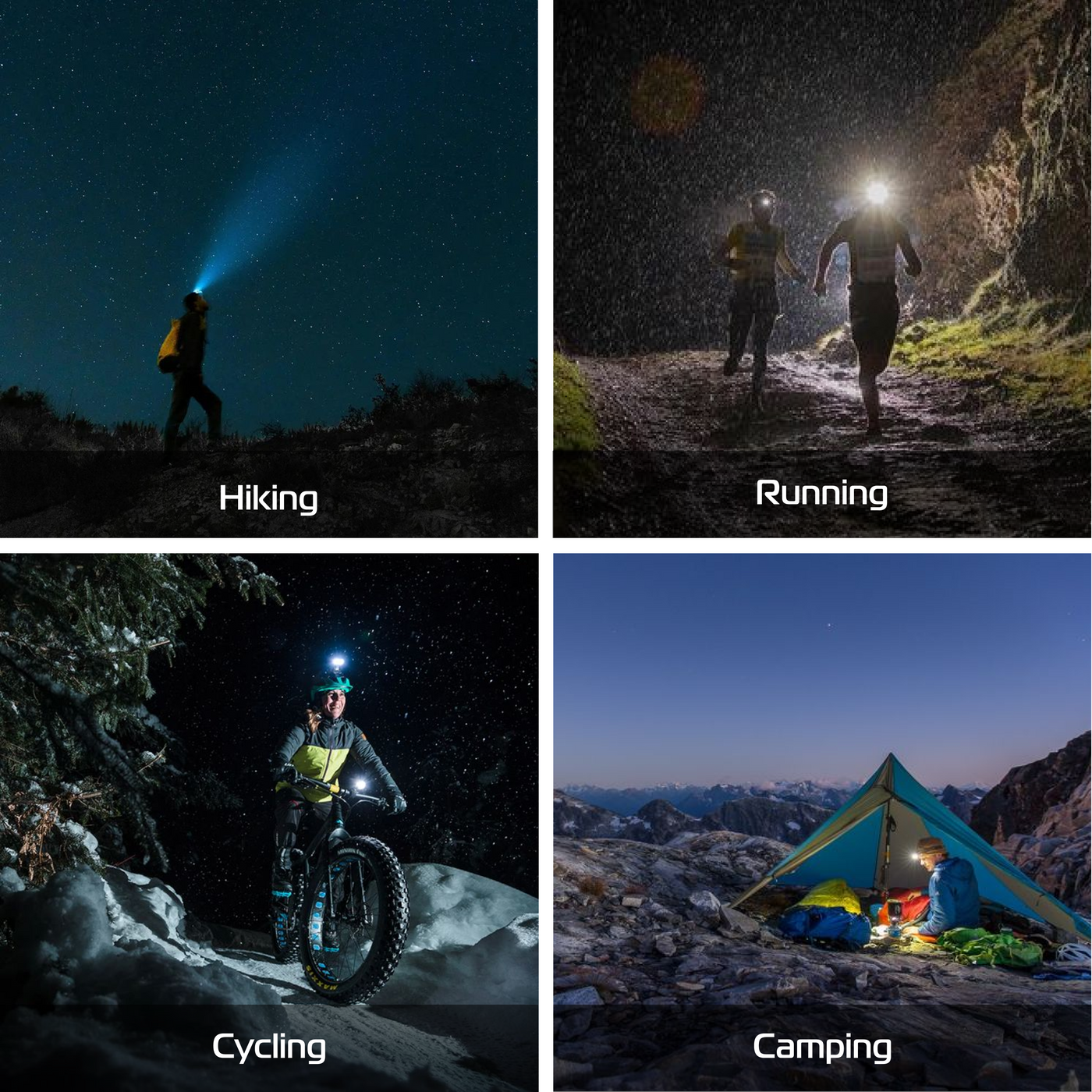 RABLEX 5in1 LED Stirnlampe Rot Gelb Weiß 800LM Wasserdicht Wiederaufladbar Lampe