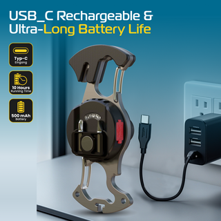 Mini Keychain Flashlight Emergency Rechargeable SuperLarge Floodlight