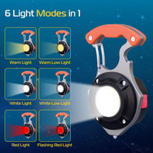 RABLEX Mini-Schlüsselanhänger Taschenlampe, 6 Modi Weiß/Warm/Rot Superhelle