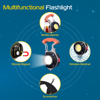 RABLEX Mini-Schlüsselanhänger Taschenlampe, 6 Modi Weiß/Warm/Rot Superhelle