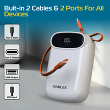 Rablex 20000 mAh Powerbank USB-C PD 120W 30W Ausgang iPhone & Android kompatibel