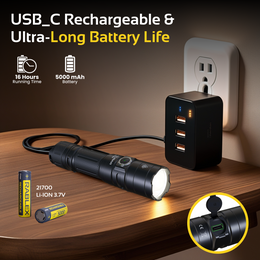 4200 Lumens LED Taschenlampe, Aluminium Ultrahell Torch Flashlight, Wasserdicht - RB708