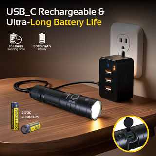 4200 Lumens LED Taschenlampe, Aluminium Ultrahell Torch Flashlight, Wasserdicht - RB708