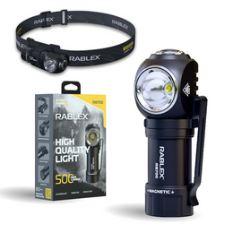 2 in 1 Akku LED Taschenlampe Stirnlampe Aufladbar Rablex Mini-Größe Wasserdicht - RB 700