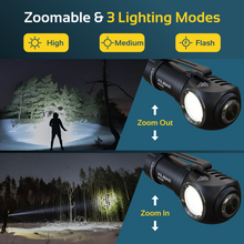 2 in 1 Akku LED Taschenlampe Stirnlampe Aufladbar Rablex Mini-Größe Wasserdicht - RB 700