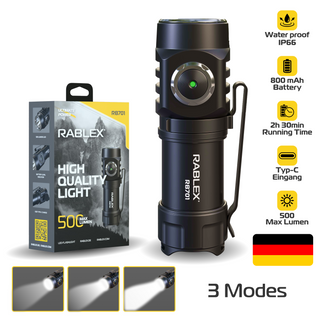 Mini LED Taschenlampe, Aluminium Torch Flashlight, Wasserdicht & wiederaufladbar - RB701