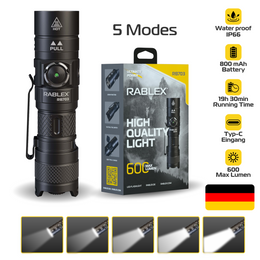 Mini LED Taschenlampe, RABLEX Superhell und wasserdicht, wiederaufladbare 5Modi - RB703