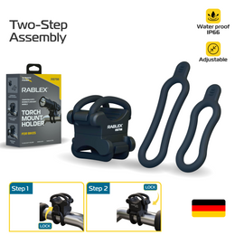 Fahrradhalterung für Taschenlampe RABLEX RB798 – Universal, 50g, Gummi+PA - RB798