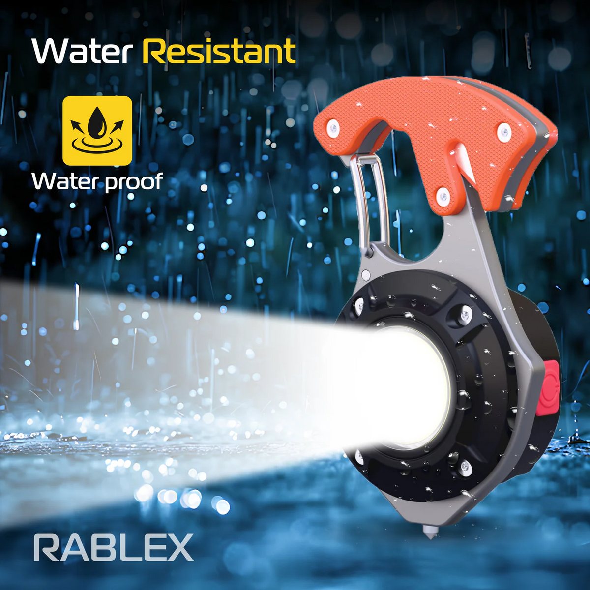 RABLEX Schlüsselanhänger-Taschenlampe mit 6 Modi – Weiß/Warm/Rot, Aluminium