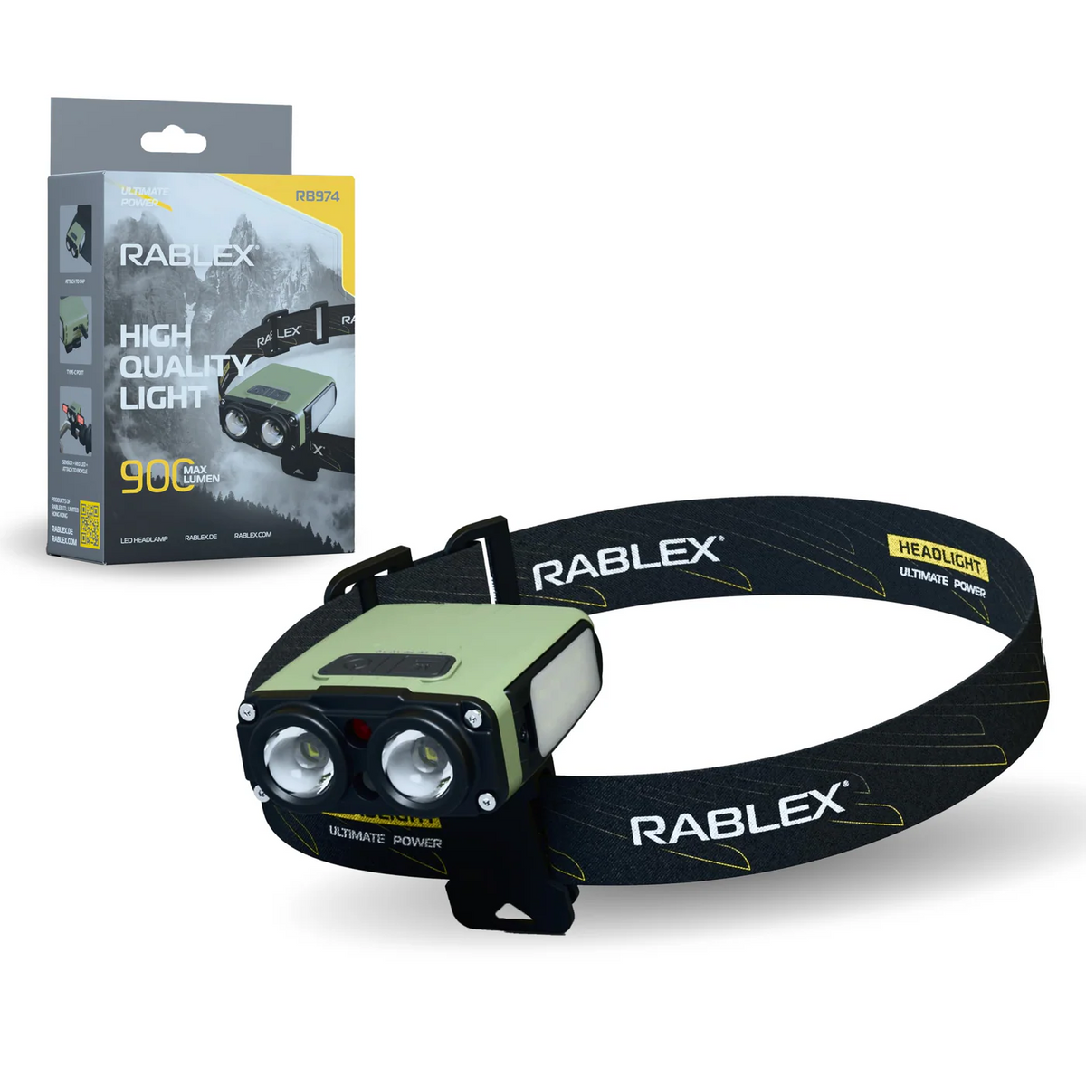 2-in-1 LED Headlamp & Bicycle Light 900LM Waterproof Rechargeable with Sensor