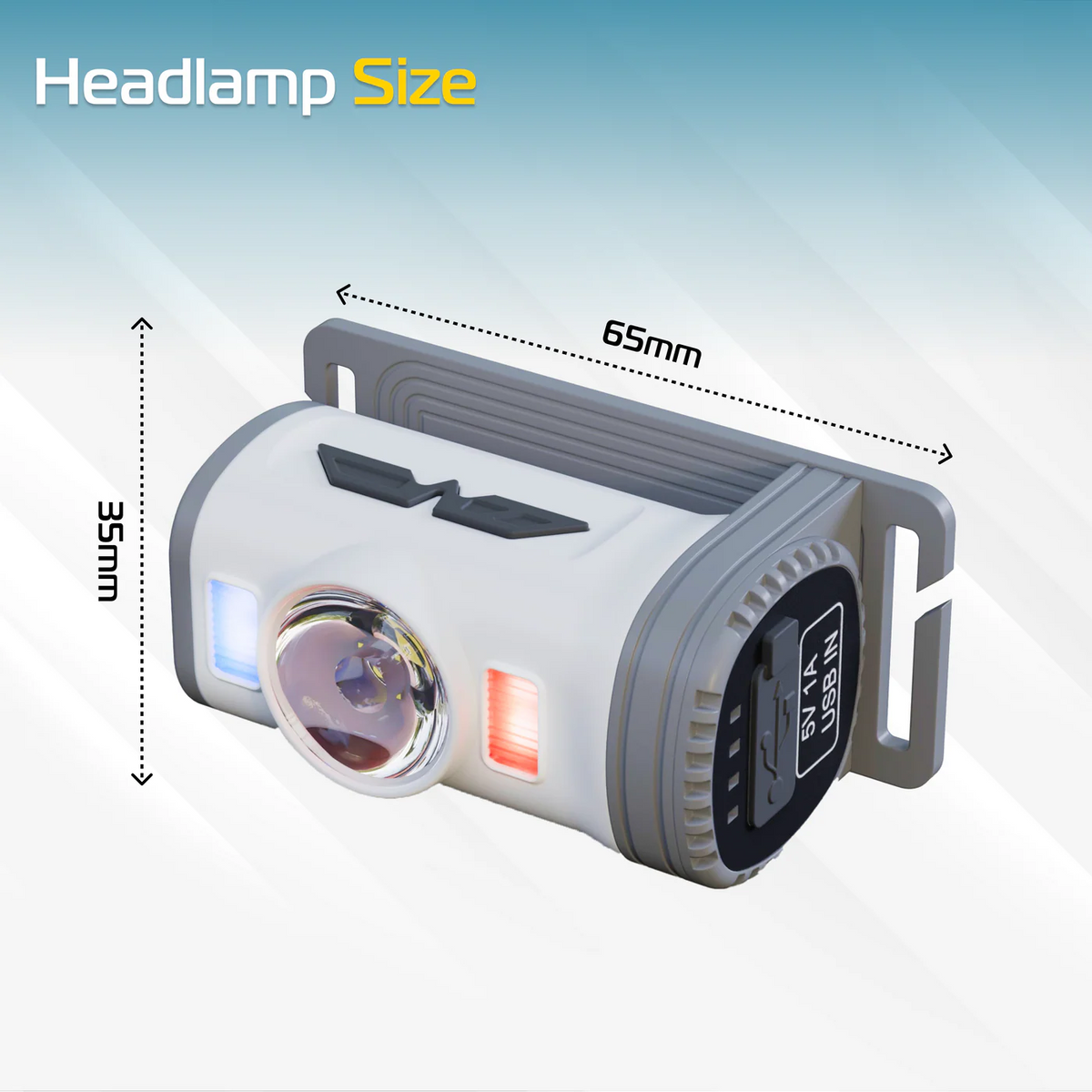 8 Modes LED Headlamp Blue Red White Waterproof Rechargeable Lightweight Lamp
