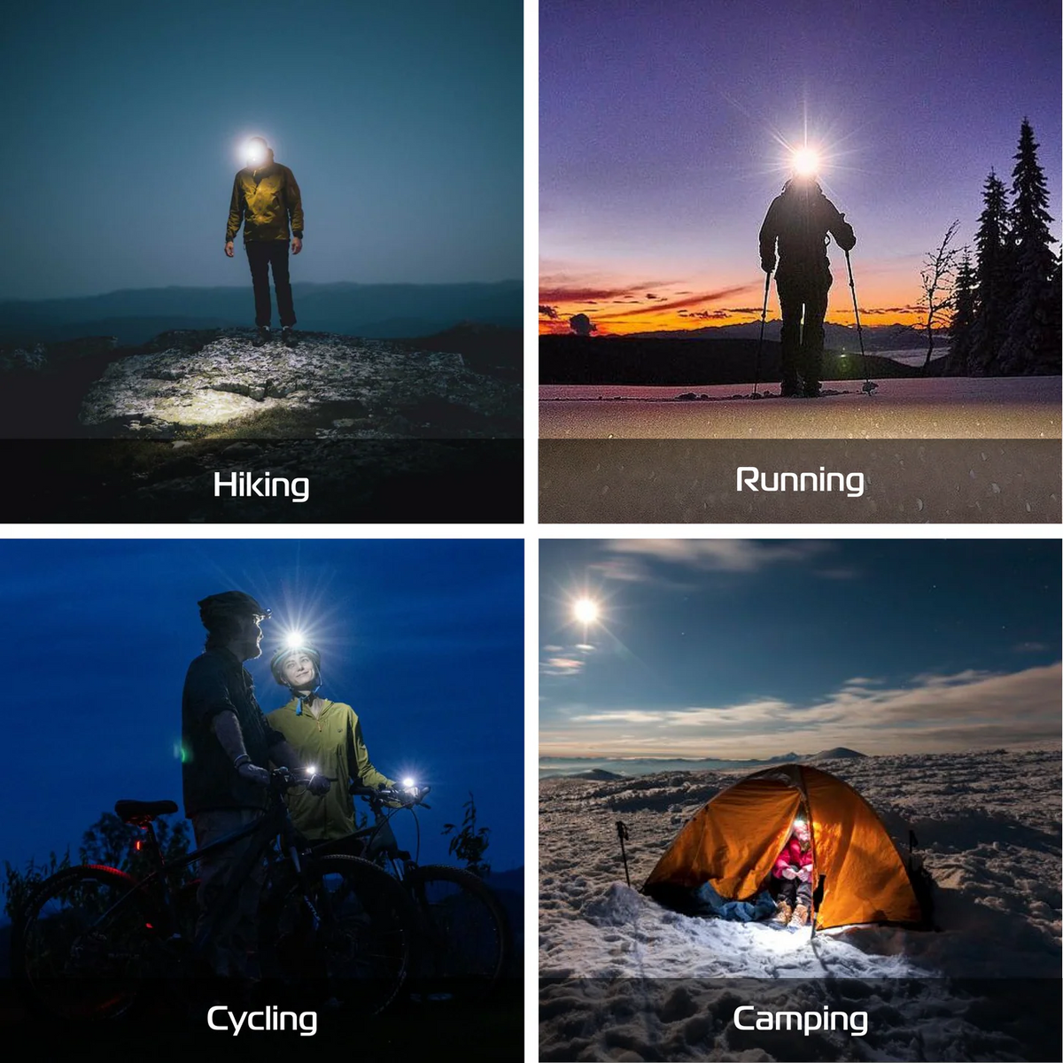 8 Modes LED Headlamp Blue Red White Waterproof Rechargeable Lightweight Lamp