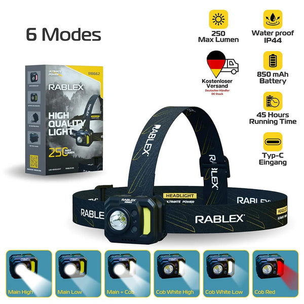 RABLEX RB662 LED Stirnlampe